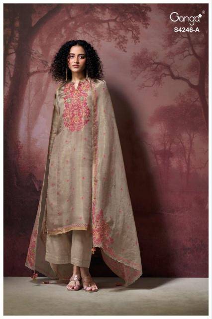 Ganga janelia 4246 Ladies dress materials wholesale